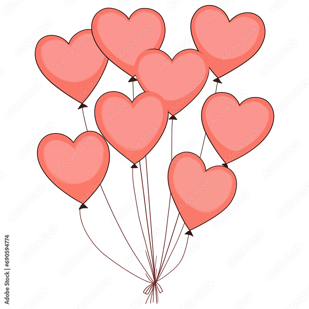 Valentine Clipart in Watercolor - Romantic Hearts and Love Elements for Design