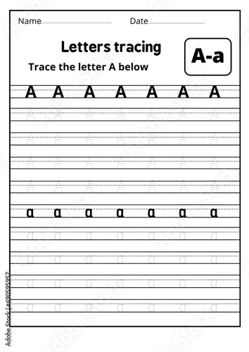 letter a worksheets for kindergarten - learning letter a activities - Lesson plan for letter A -writing letter a worksheet  