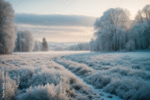 Winter landscape, nature 