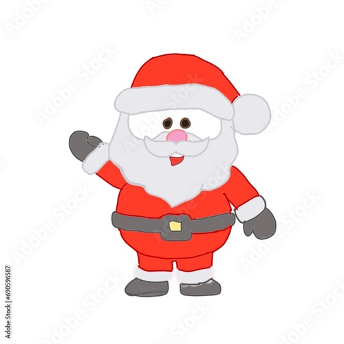 Cute Santa Claus with white background