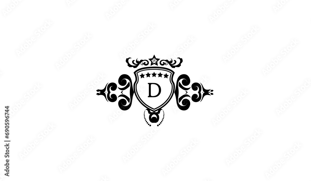 Luxury Retro Crown Logo D Luxury Retro Crown Logo D