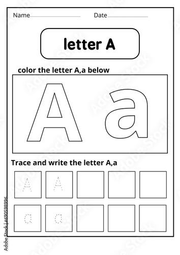letter a worksheets for kindergarten - learning letter a activities - Lesson plan for letter A -writing letter a worksheet  