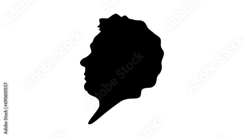 Georg Simon Ohm, black isolated silhouette 