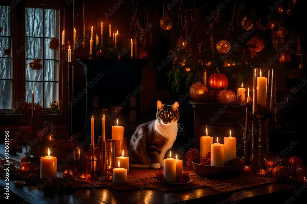 Pumpkins, Flowers, and Pawprints: A Cat's Autumn Fantasy