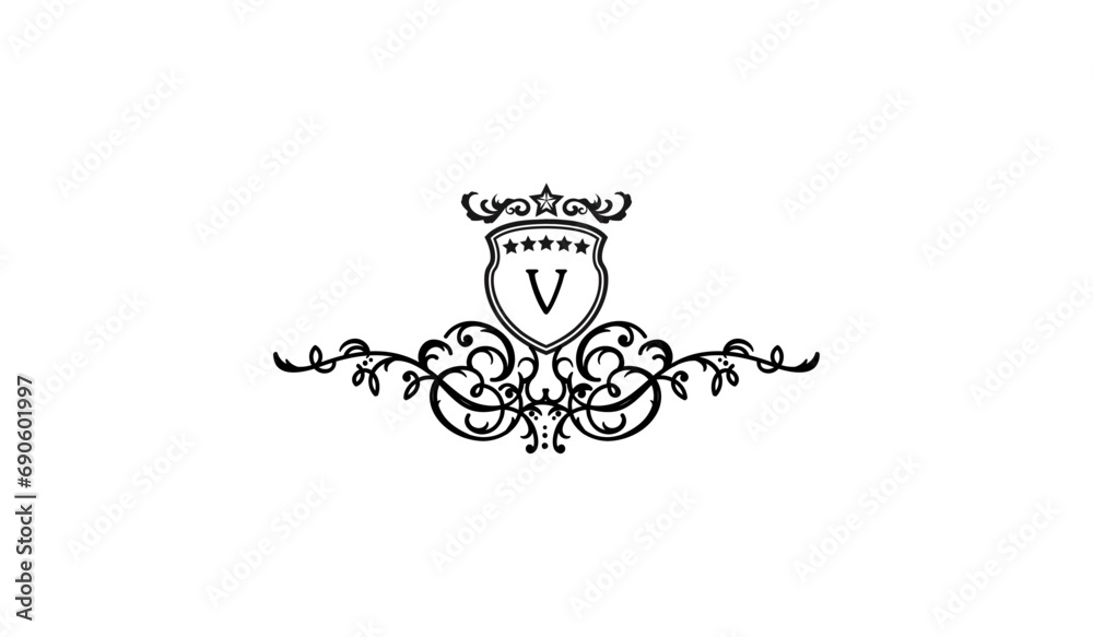 Luxury heraldic lion with wings Logo V Luxury heraldic lion with wings Logo V
