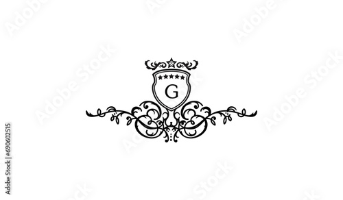 Luxury heraldic lion with wings Logo G
