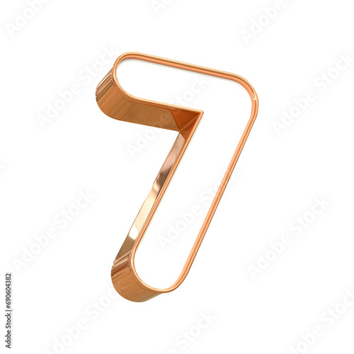 3d rendering of golden seven, 7 Number for your unique selling poster banner ads Party or birthday design