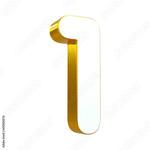 3d rendering of golden 1, one Number for your unique selling poster banner ads Party or birthday design