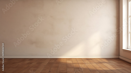 Empty room interior background  brown stucco wall  white wall  window and wooden floor --ar 16 9 --v 5.2 Job ID  e903bbf6-8d60-4388-92b8-f7183977ea57