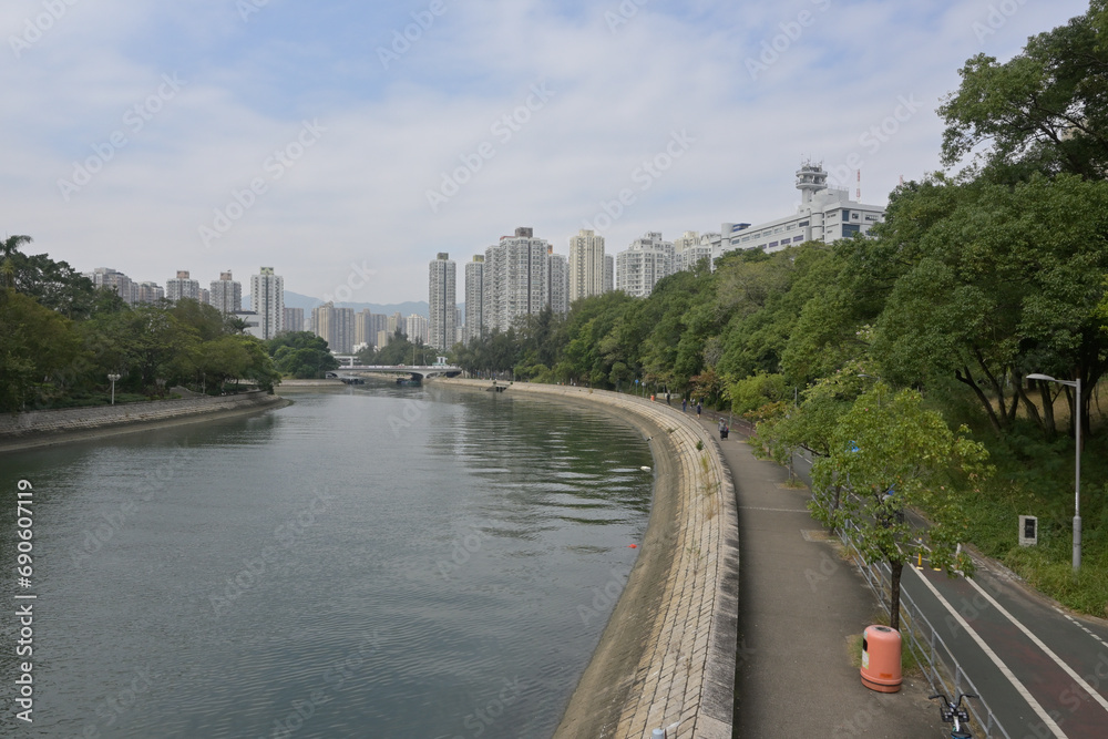 Naklejka premium 香港のニュータウン：大埔ニュータウン（Tai Po New Town）