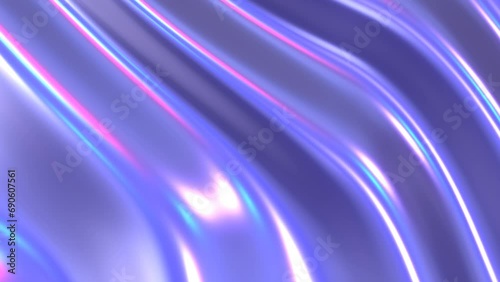 Purple blue shiny wavy metal background, glossy metallic neon colors lustrous texture pattern background animation, shiny 4K video animation.