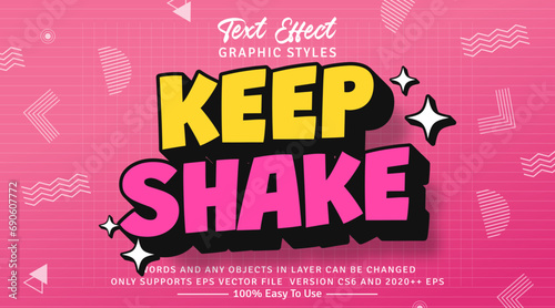 Keep Shake 3d Graphic Text Style Effect