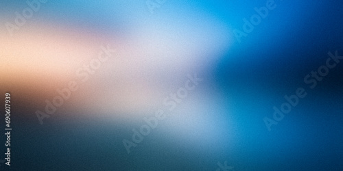 Blue azure beige orange yellow matte blurred grainy wide background for website banner. Color gradient  ombre  blur. Defocused  colorful  mix  bright  fun pattern. Desktop design  template. Holidays