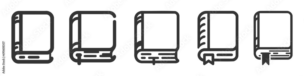 Book icon set, pack, collection. sign design on white background Book icon set, pack, collection. sign design on white background