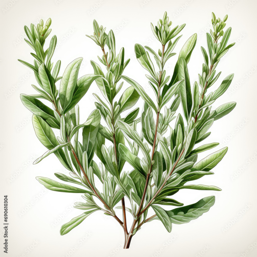 Fototapeta premium watercolor Rosemary clipart, Generative Ai