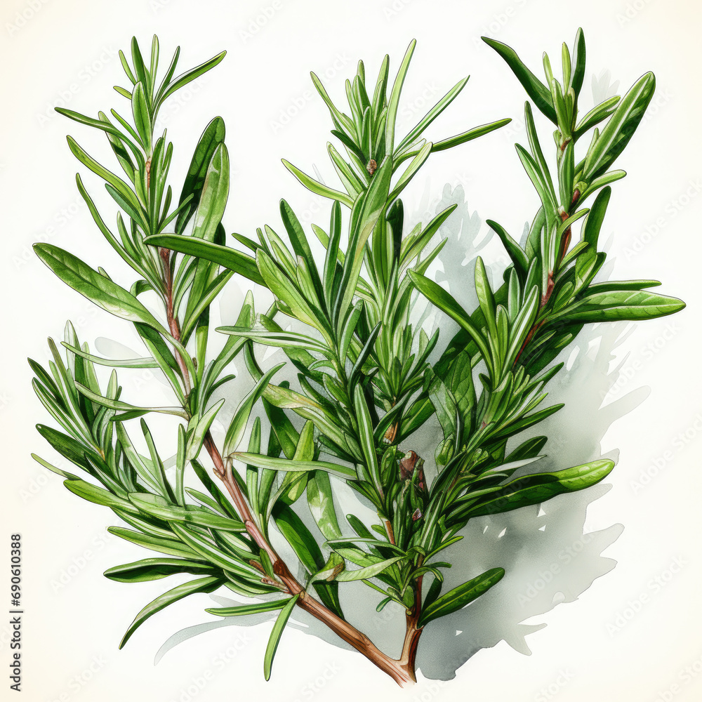 watercolor Rosemary clipart, Generative Ai watercolor Rosemary clipart, Generative Ai