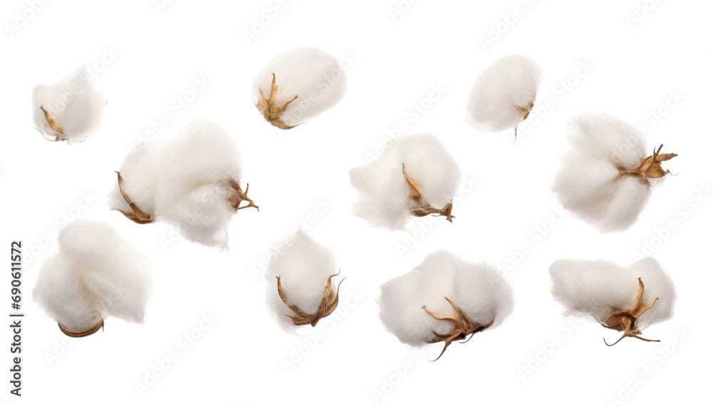 cotton buds isolated on transparent background cutout - obrazy, fototapety, plakaty 