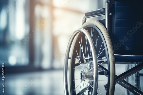 Focused view of a wheelchair, highlighting the importance of accessibility and support