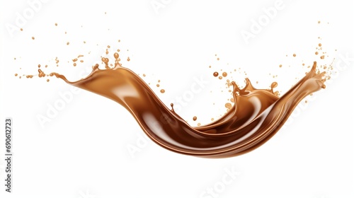 splash chocolate isolated on white background.