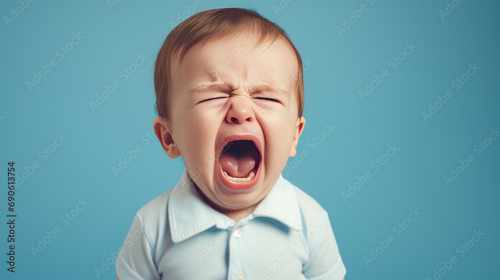 Portrait of a crying and screaming baby Portrait of a crying and screaming baby