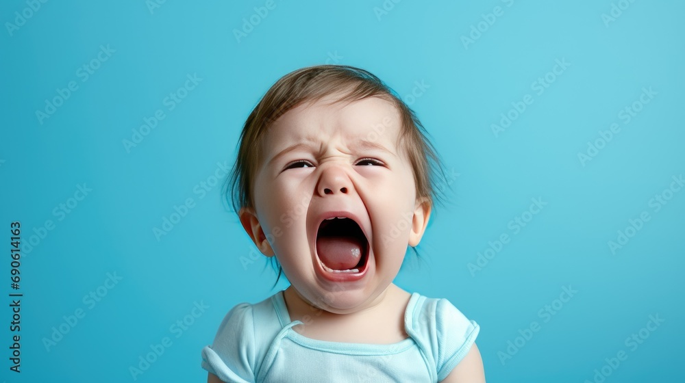 Portrait of a crying and screaming baby Portrait of a crying and screaming baby