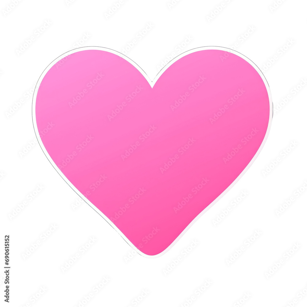 Pink heart on isolated background