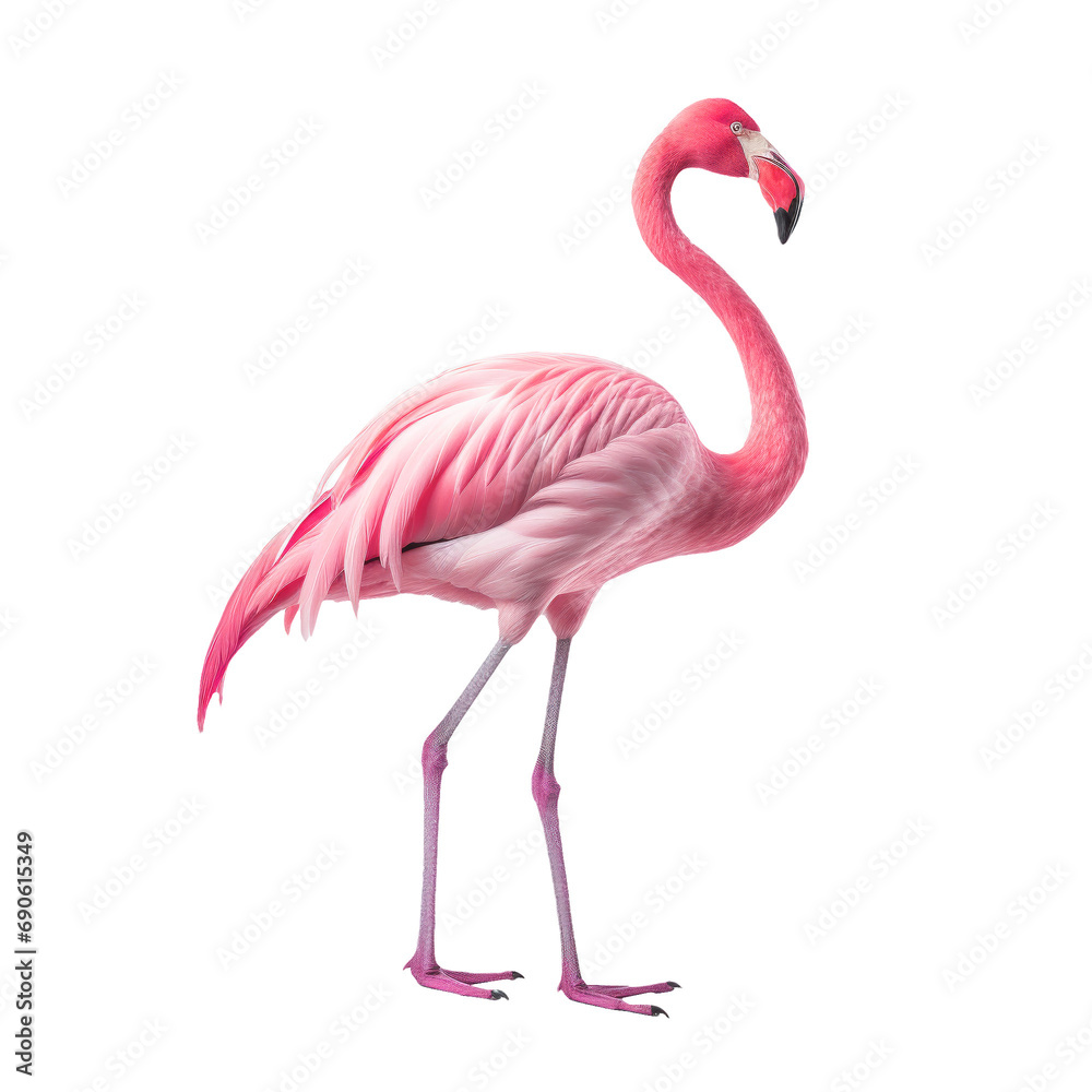 Fototapeta premium Flamingo on isolated background