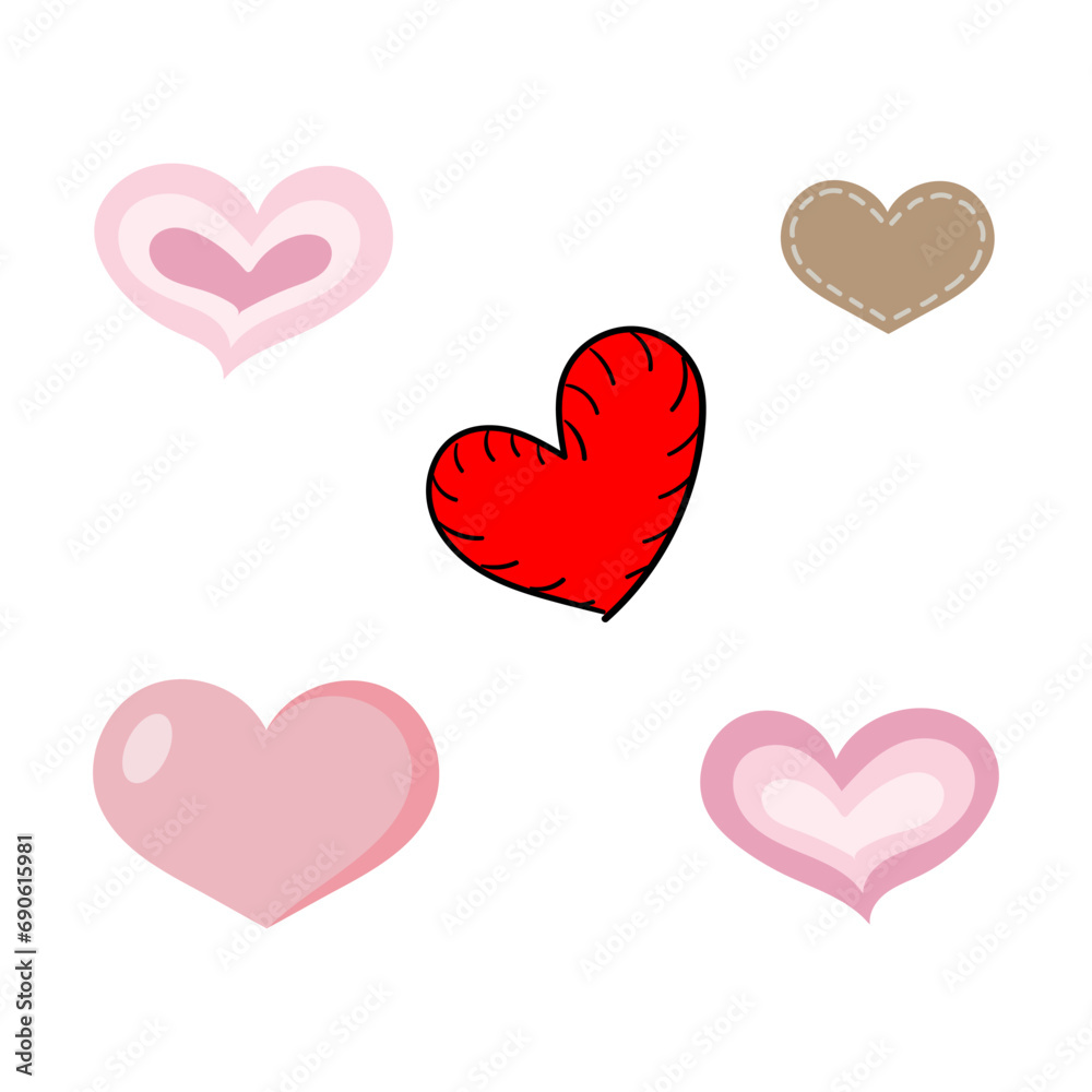 Vector heart icons. Valentine's Day