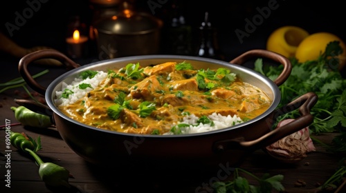 food photography, yummy Korma, high quality, 16:9