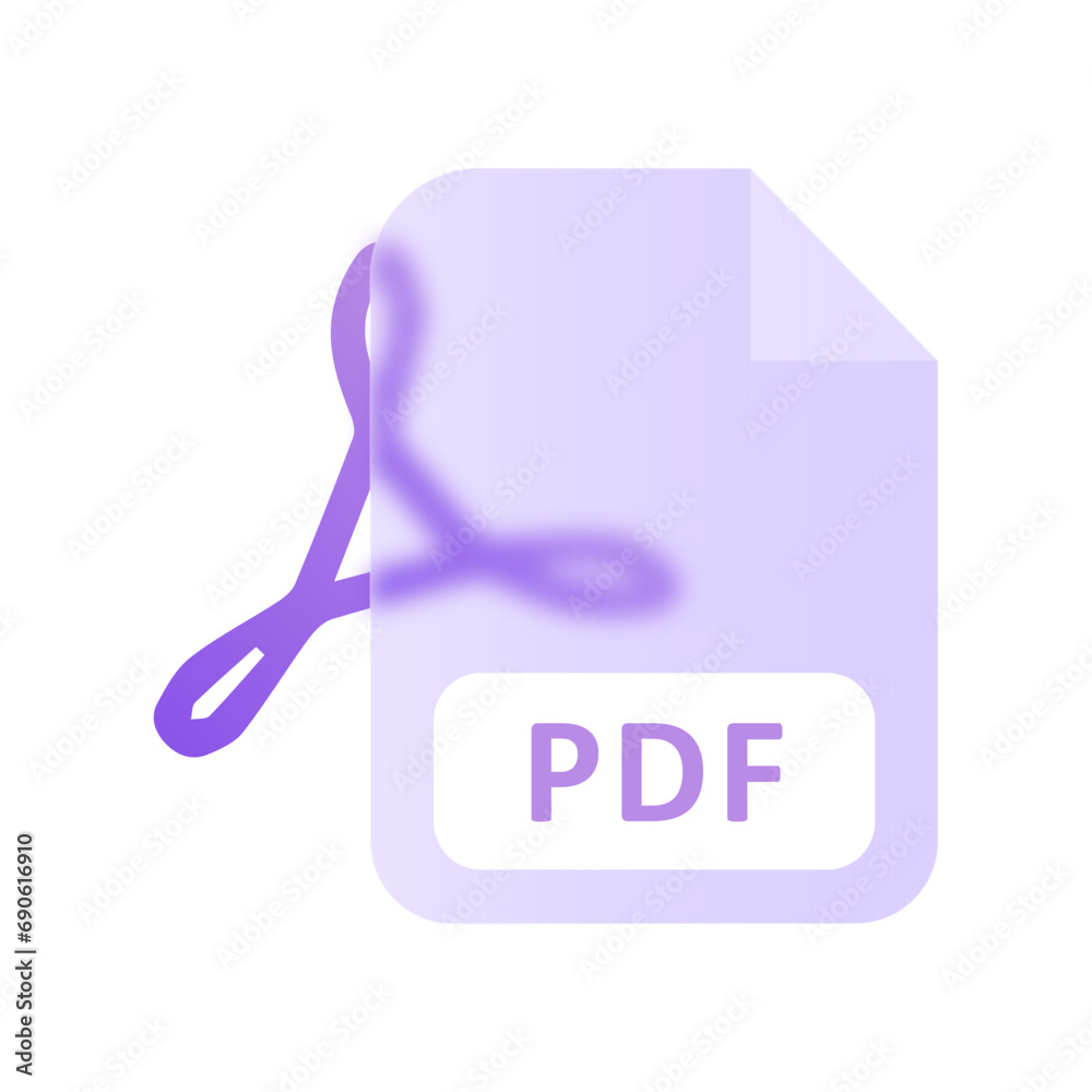PDF File Formats Glassmorphism UI Icon Sign and Symbol Design ...