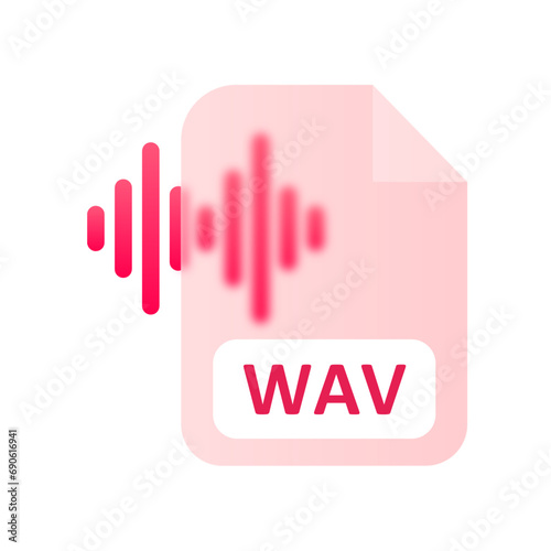 WAV File Formats Glassmorphism UI Icon Sign and Symbol Design Illustrator Png Svg	
