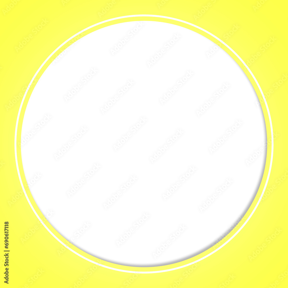 white background and yellow frame circle
