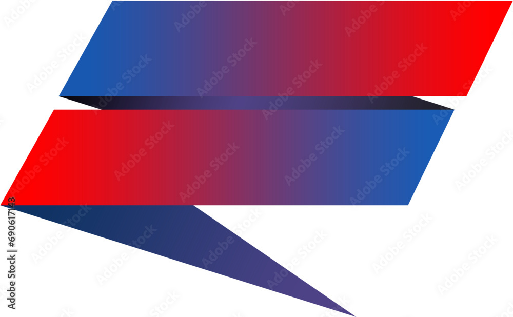 Fototapeta premium Red Blue Gradation Ribbon