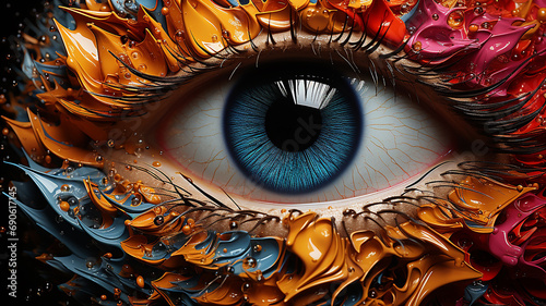 3d photo of a eye of the world and amazing design wallpaper made with generative AI