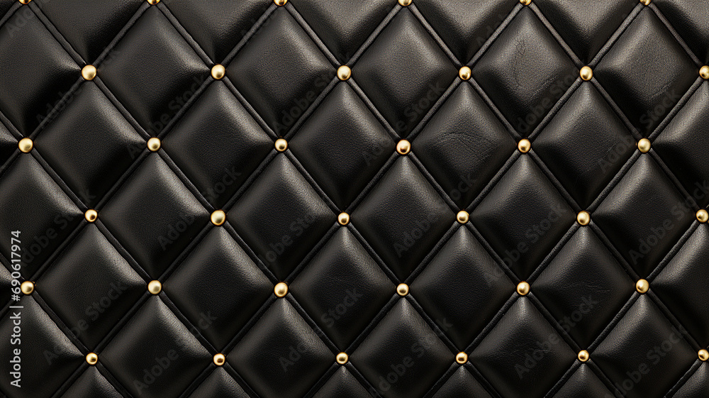black diamond pattern embossed leather pattern with gold diamond detail, puffy foam leather for purse.