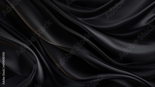 Black Satin Fabric Texture Background