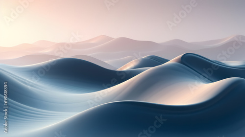 Abstract background of sand dunes. 3d render. Computer digital drawing. Wavy surface. Futuristic background with dynamic waves.