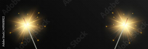 
Bengal fire.Candle sparkling light with sparks.Festive element.
