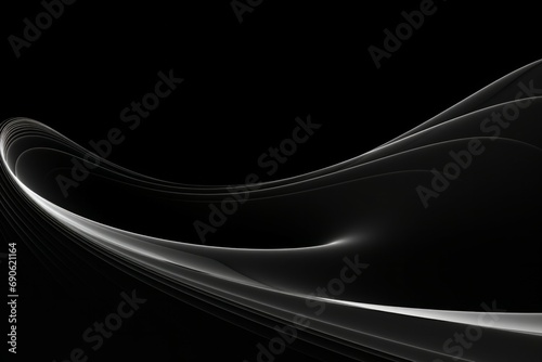 wave lines smooth flowing dynamic gradient light isolated on black background for concept of luxury, technology, digital, communication,