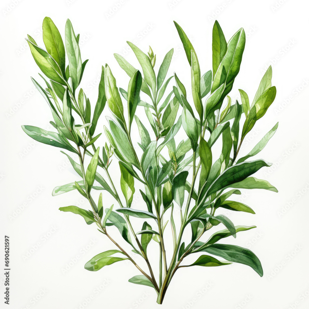 Fototapeta premium watercolor Tarragon clipart, Generative Ai