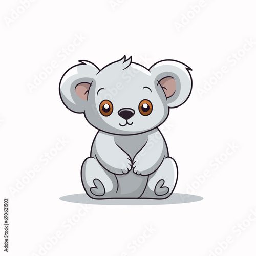 koala flat vector illustration. koala hand drawing isolated vector illustration