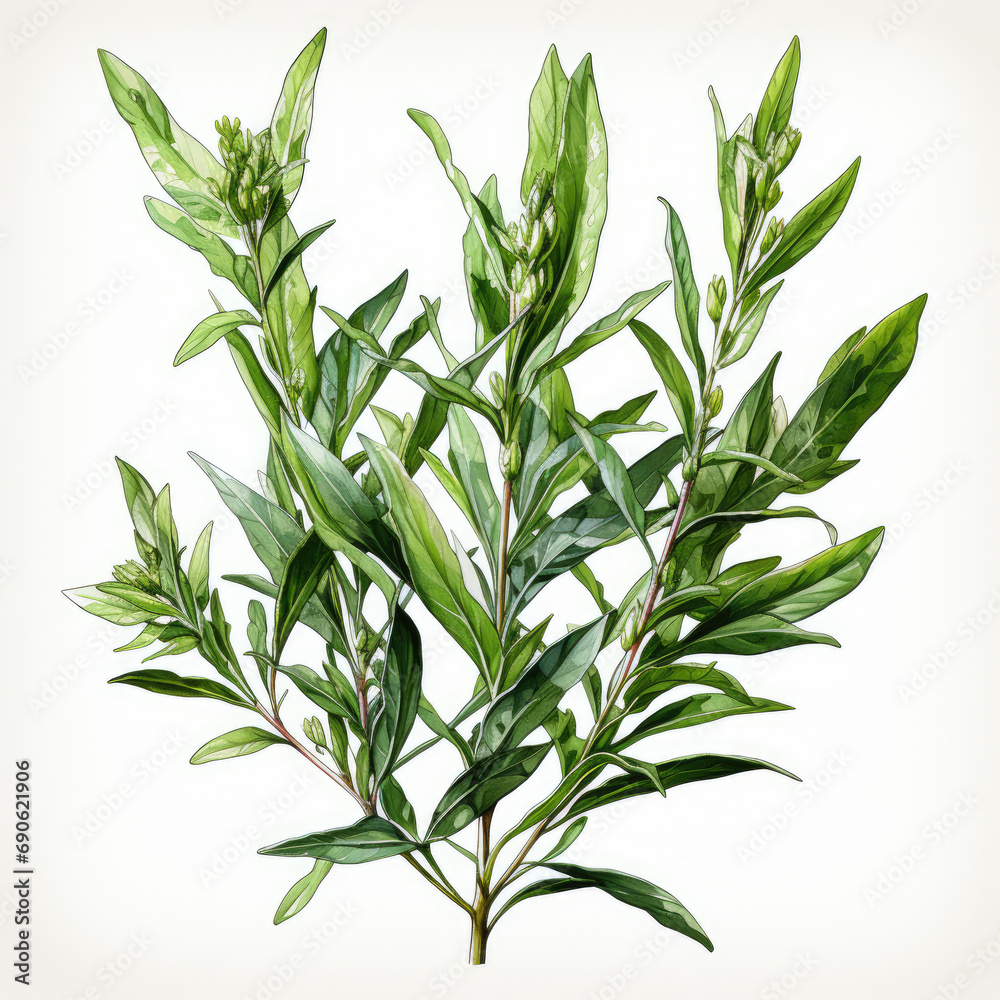 Obraz premium watercolor Tarragon clipart, Generative Ai