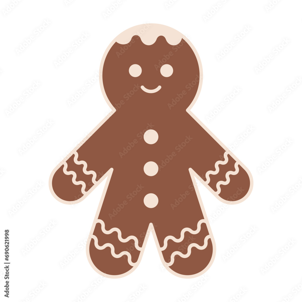 Obraz premium Gingerbread man icon. Vector illustration
