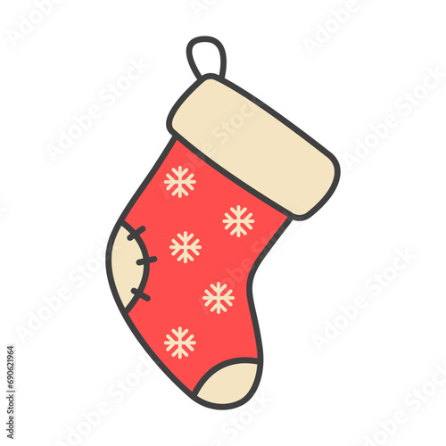 Christmas stocking icon. Vector illustration