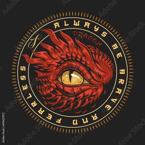Fearless dragon eye colorful sticker