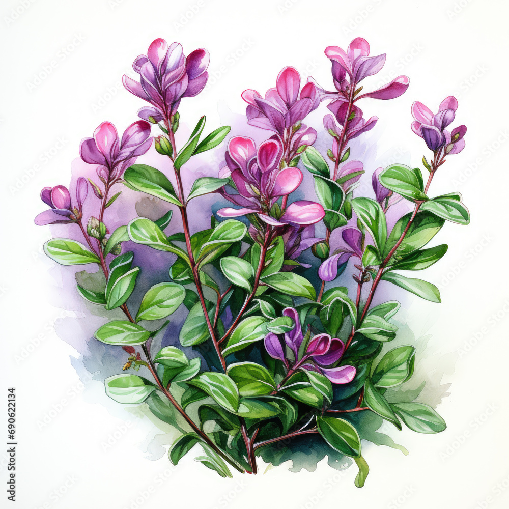 watercolor Thyme clipart, Generative Ai watercolor Thyme clipart, Generative Ai