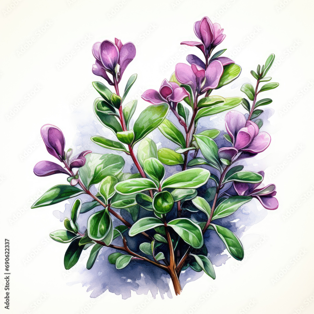 watercolor Thyme clipart, Generative Ai
