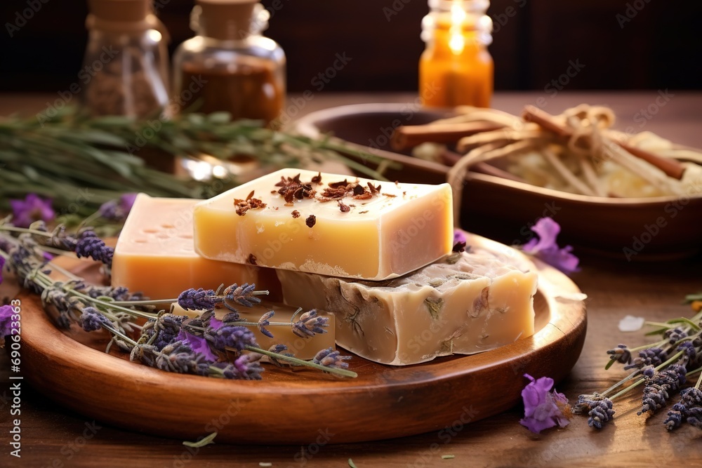 Natural lavender soap made of fresh ingredients