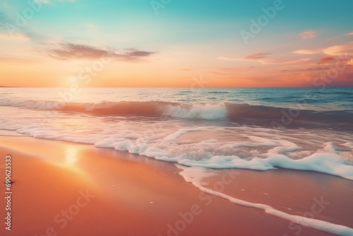 Closeup sea sand beach. Panoramic beach landscape © N. W.