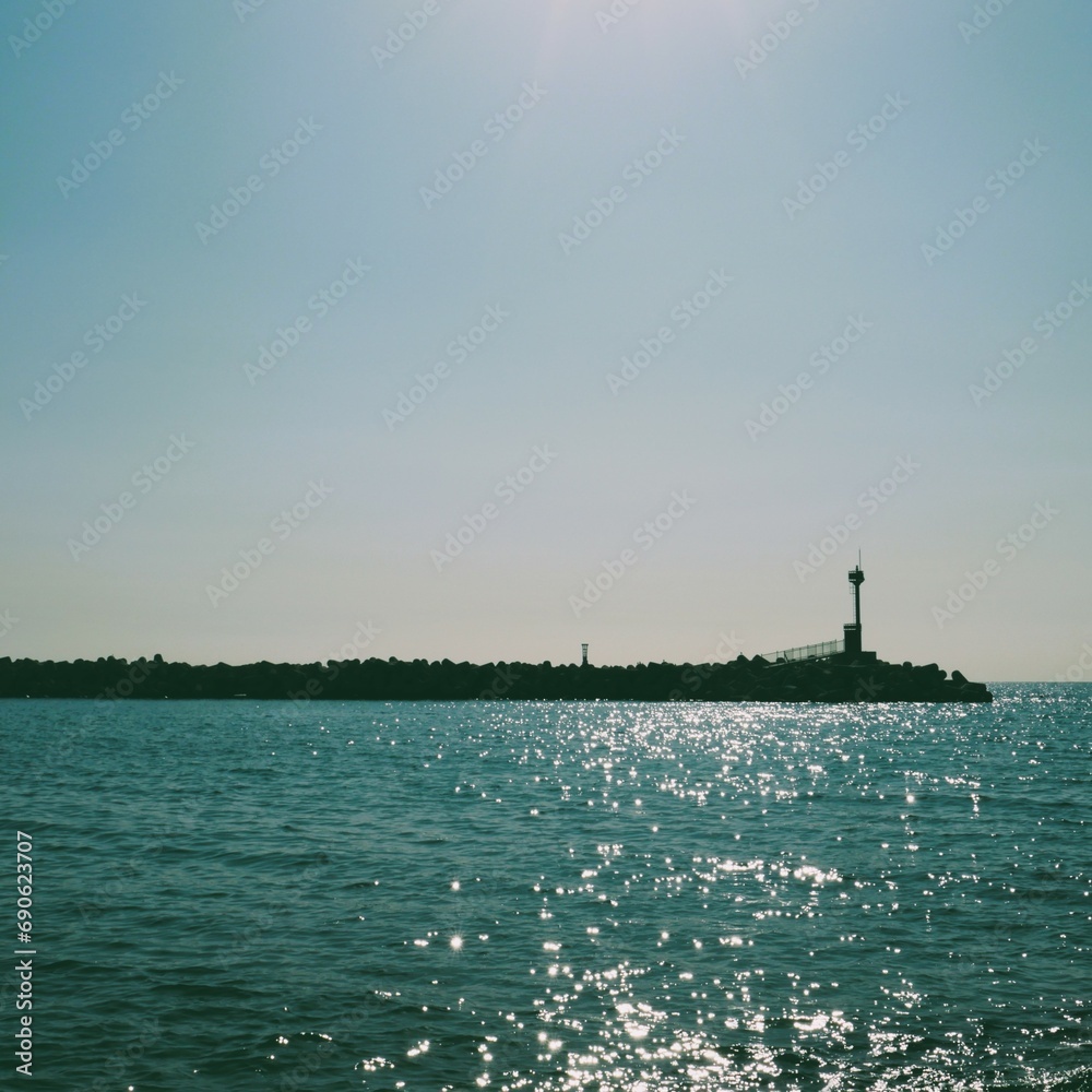 Ocean view with a film camera vibe Ocean view with a film camera vibe